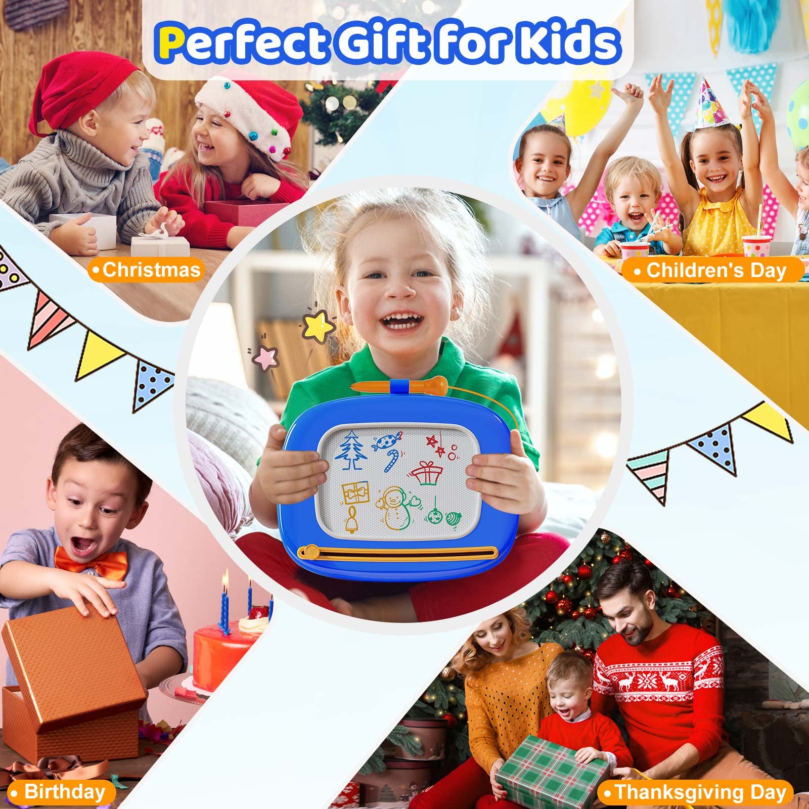 Kikidex Magnetic Drawing Board, Toddler Girl Toys for 1-2 Year Old, Doodle Board Pad Learning and Educational Toys for 1 2 3 Year Old Baby Kids Birthday Gift (Pink)