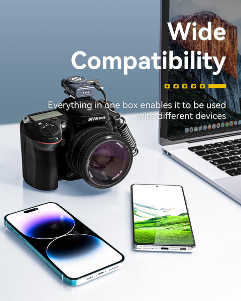 Hollyland Lark M2 Wireless Lavalier Microphone (2TX+1RX) Compatible with Camera, iPhone, Android, PC, 300m LOS Range, Hi-Fi Audio, Noise Cancelling, 40H Duration, Lapel Mic for Livestream Vlog-Black