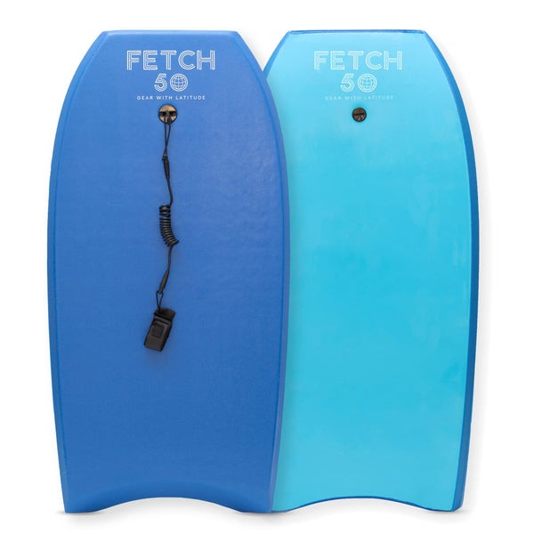 Fetch 50 42 Inch Bodyboard for Adults and Teens, Performance Body Board with Stringer, Crosslinked Deck & Quality Coiled Leash, Beginner to