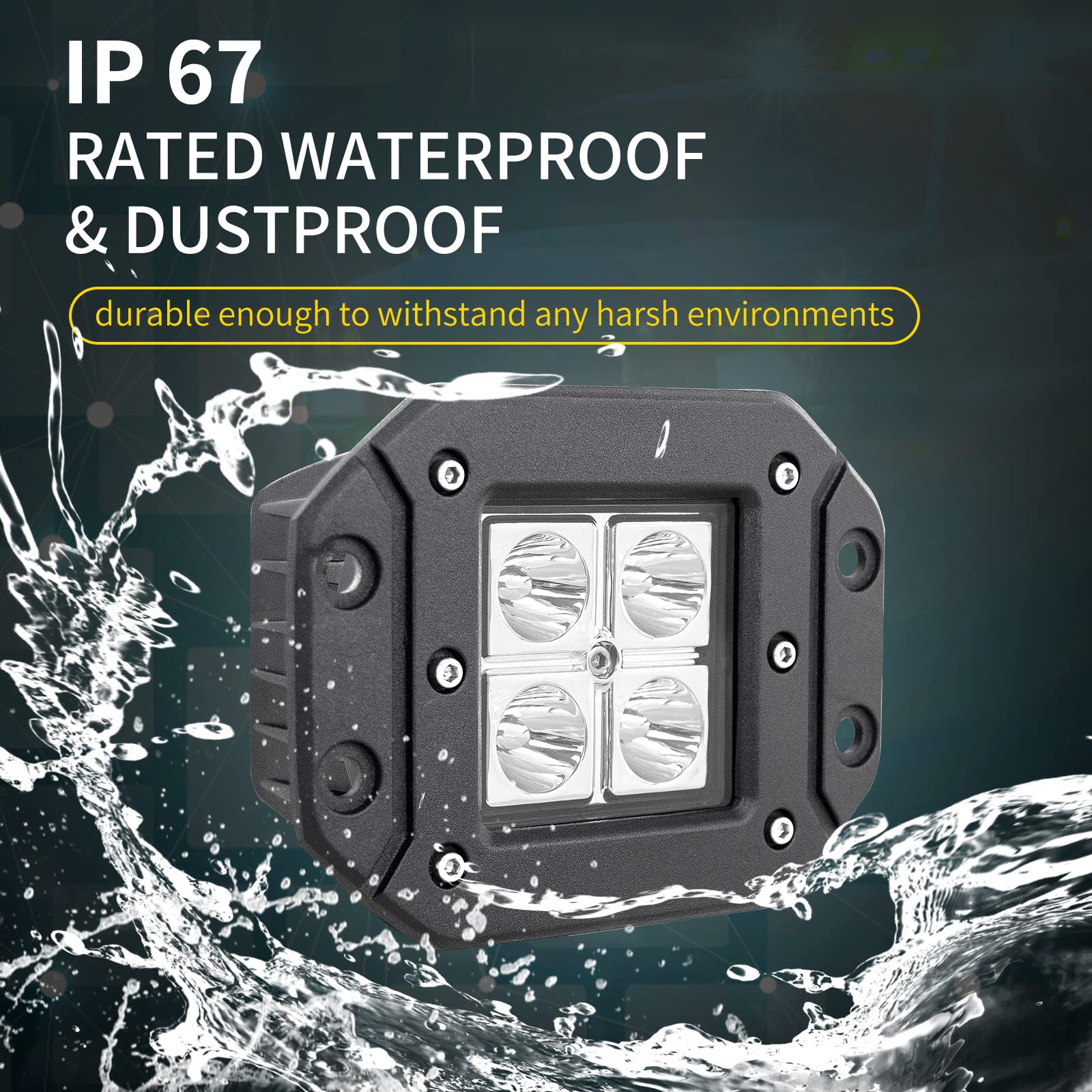 RIGIDON 2 Pcs Led Work Light, 5 inch 42W Spot Beam, 12V 24V Driving Lights Lamp for Car Off road Boat Truck 4x4 SUV ATV Tractors Excavator, 6000K White, Fog Lamp