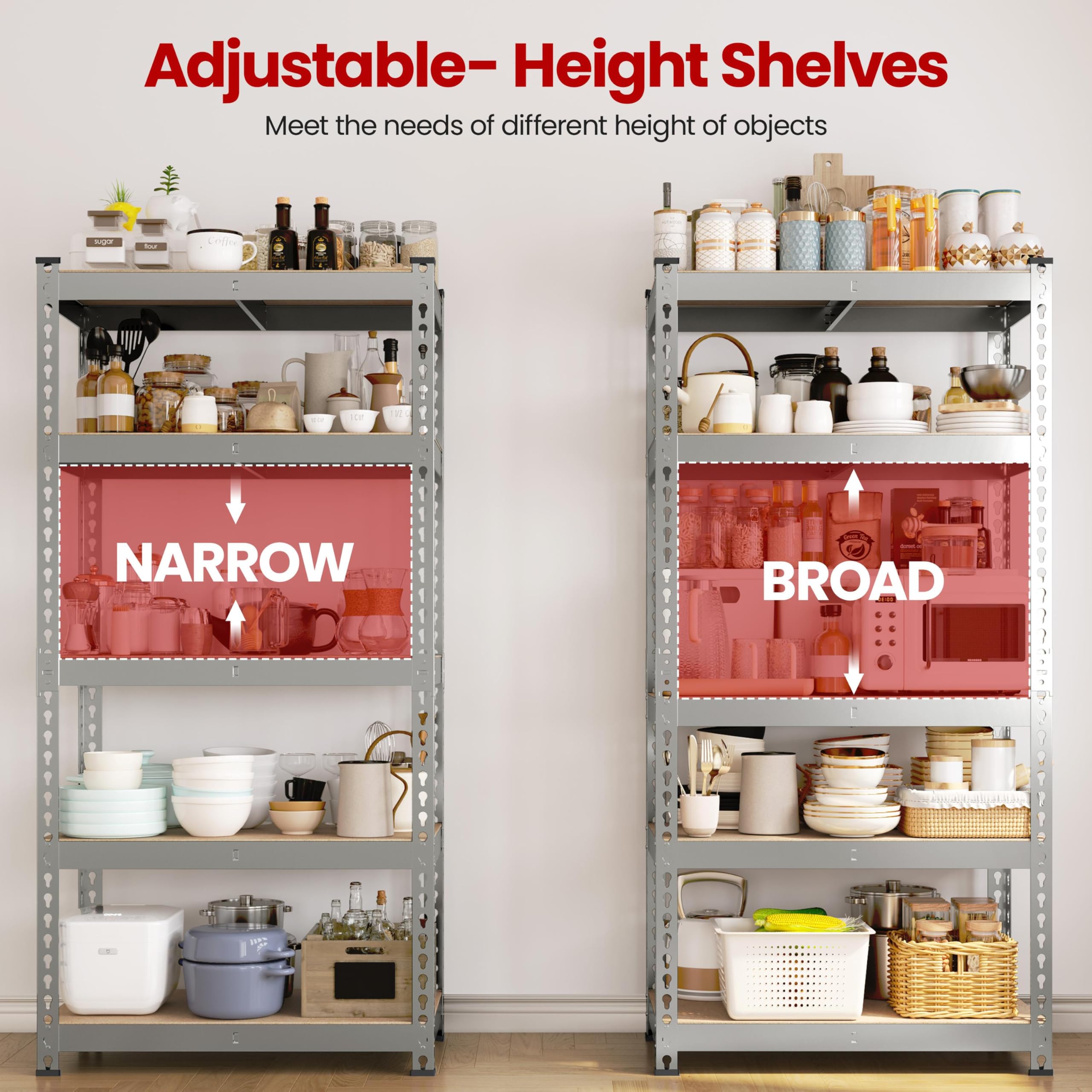 Yaheetech 5 Tier Garage Shelving Units, Heavy Duty Racking shelves, 150KG Per Shelf/750KG Capacity, 70cmx30cmx150cm（LxWxH,Dark Gray