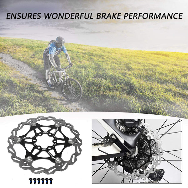 Newgoal Bicycle Disc Brake Disc, Bicycle Brake Disc Mountain Bike Floating Brake Disc Center Lock Bicycle Accessories (Black 203mm)