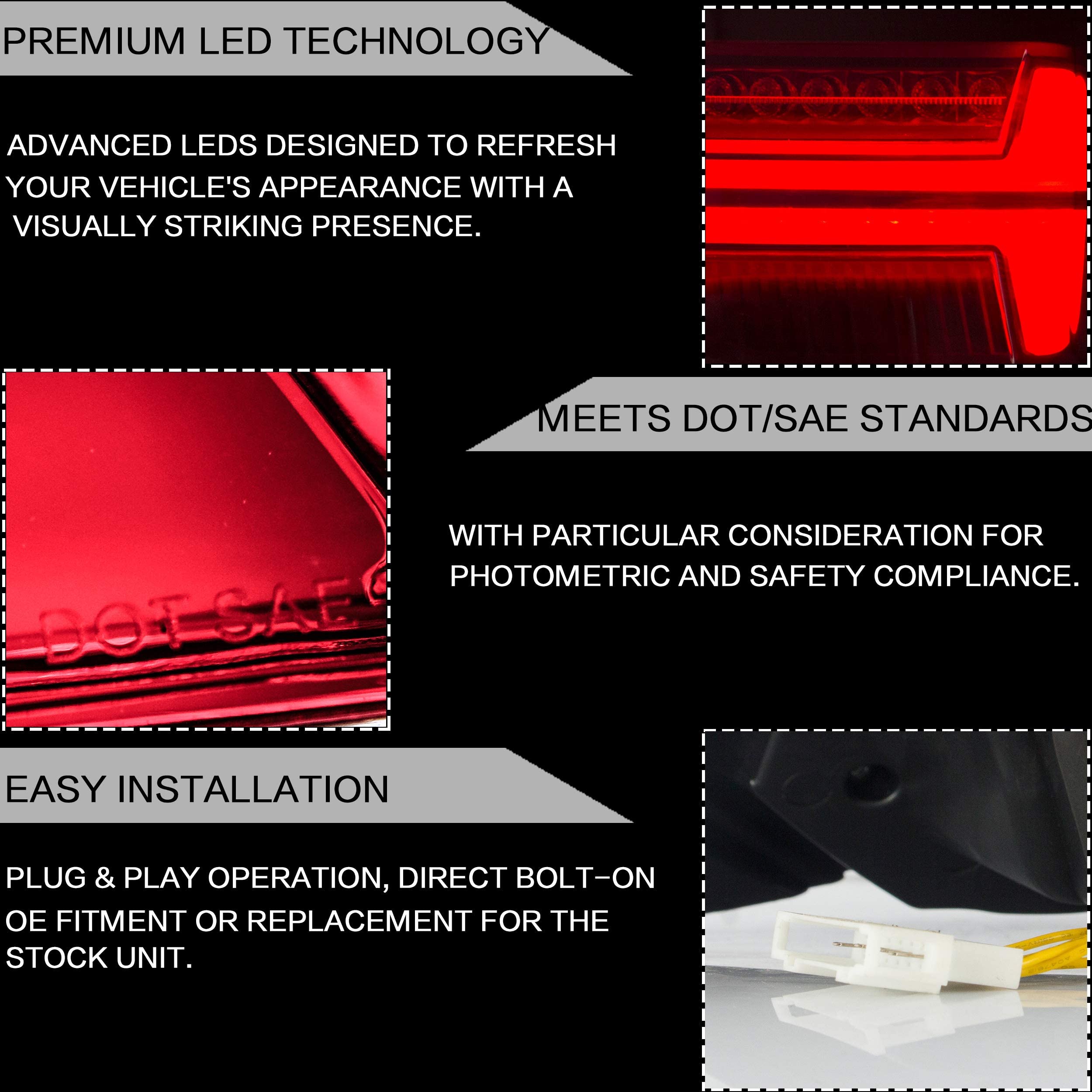 VLAND LED Tail Light Compatible with Polo 5 6R 6C TSI 2009-2017(Not for 1.2 TSI/saloon/GTI), Rear Lights with Streamer Indicator, E-mark, RHD, Smoked