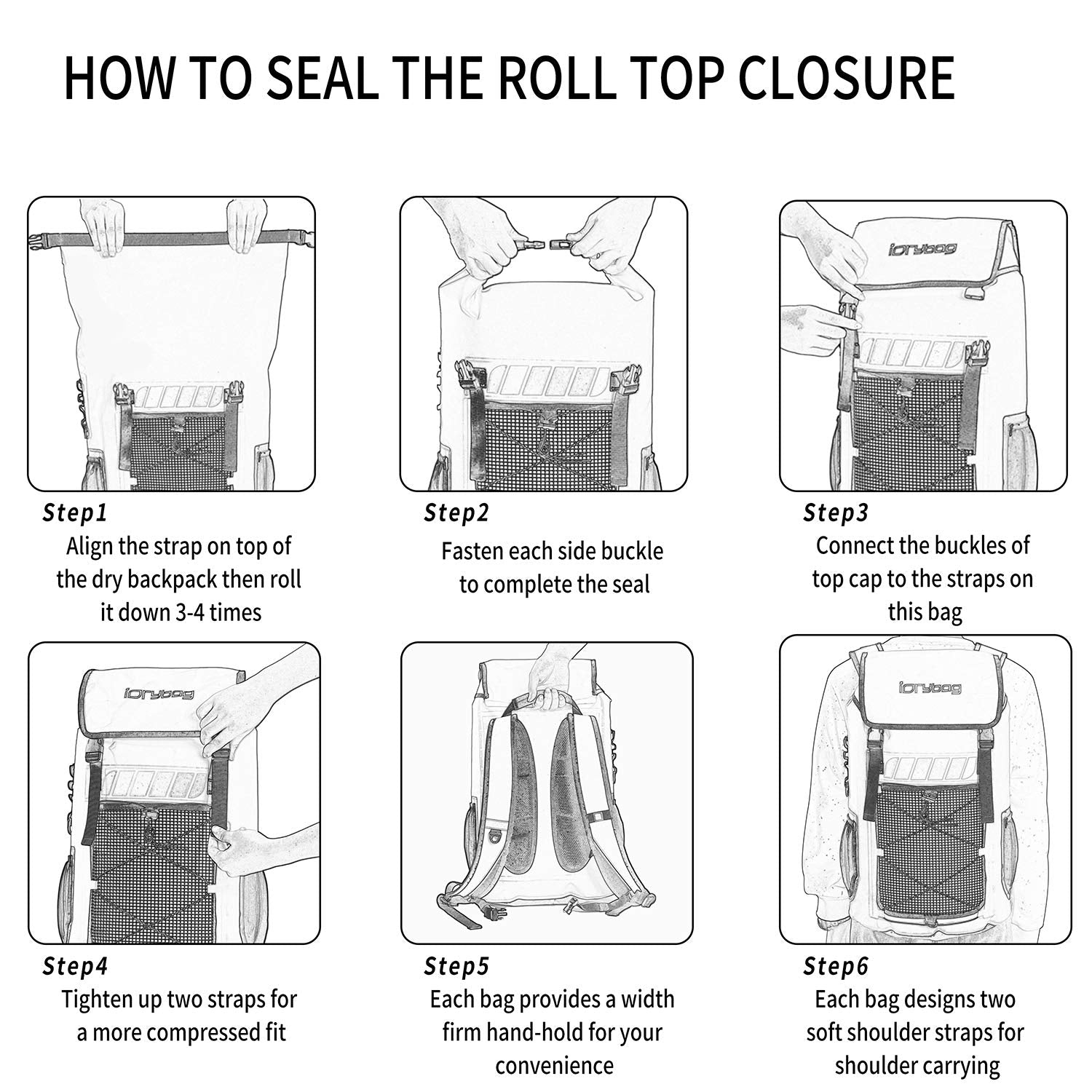 IDRYBAG Waterproof Backpack for Men 25L/45L, Dry Bags Waterproof Bag Kayak, Waterproof Dry Bag Backpack Hiking