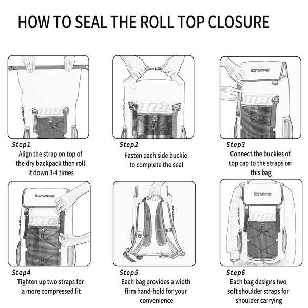 IDRYBAG Waterproof Backpack for Men 25L/45L, Dry Bags Waterproof Bag Kayak, Waterproof Dry Bag Backpack Hiking