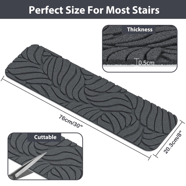 Fixmend Stair Treads Non Slip for Wooden Steps, 20.3 x 76 cm (15-Pack) Stair Runner Carpet Treads Indoor with Reusable Adhesive, Stairslide Carpets