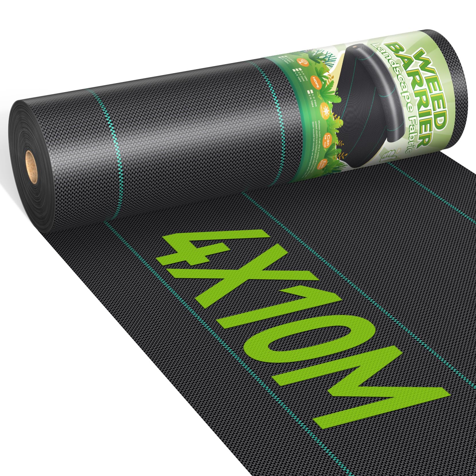 iropro 4m x 10m Heavy Duty Weed Control Membrane Garden Weed Barrier Fabric for Landscaping Driveway Gravel Artificial Grass Lawn Underlay Black Woven