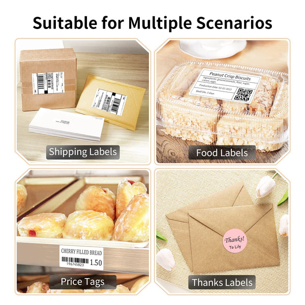 JADENS Bluetooth Thermal Label Printer, 4x6 Shipping Label Printer for Shipping Packages 203DPI, 1.57"-4.1" Printing Size Compatible with Hermes, Royal Mail, Amazon, Shopify