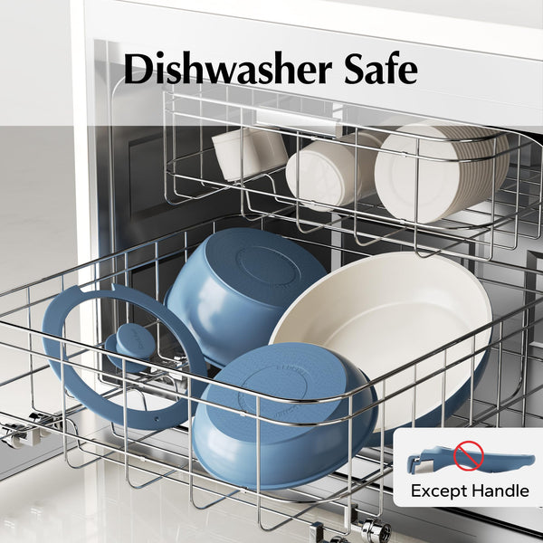 Redchef Ceramic Pots and Pans Set Non Stick, 16 pcs Nonstick Cookware Set with Detachable Handle, Non Toxic, PFAS PFOA & PTFE Free, RV Ceramic Cookware Set for Camping, Oven Safe (Pink)