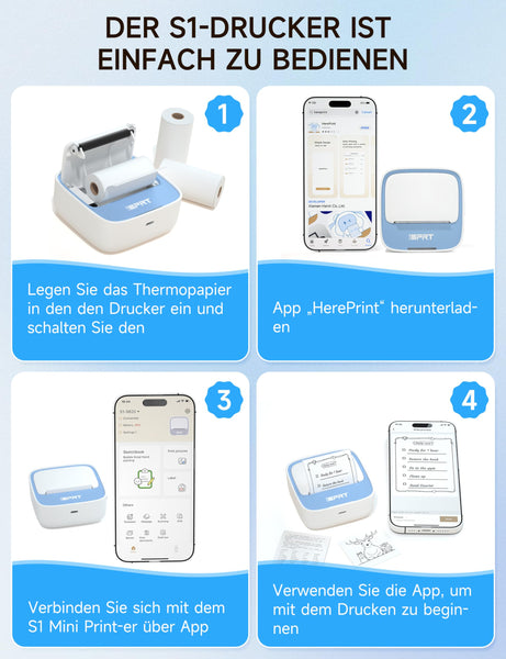 iDPRT Mini Portable Sticker Thermal Printer for Study Notes Pictures DIY Labels, Study Notes, Photos