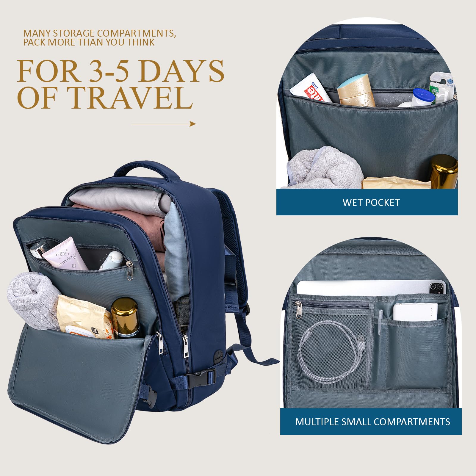 Cabin Bag 45x36x20 for New Easyjet, Underseat Cabin Luggage Bags Carry on Travel Backpack Cabin Size for Airplanes, 30L Hand Luggage Suitcase Water Resistant Laptop Backpacks Black