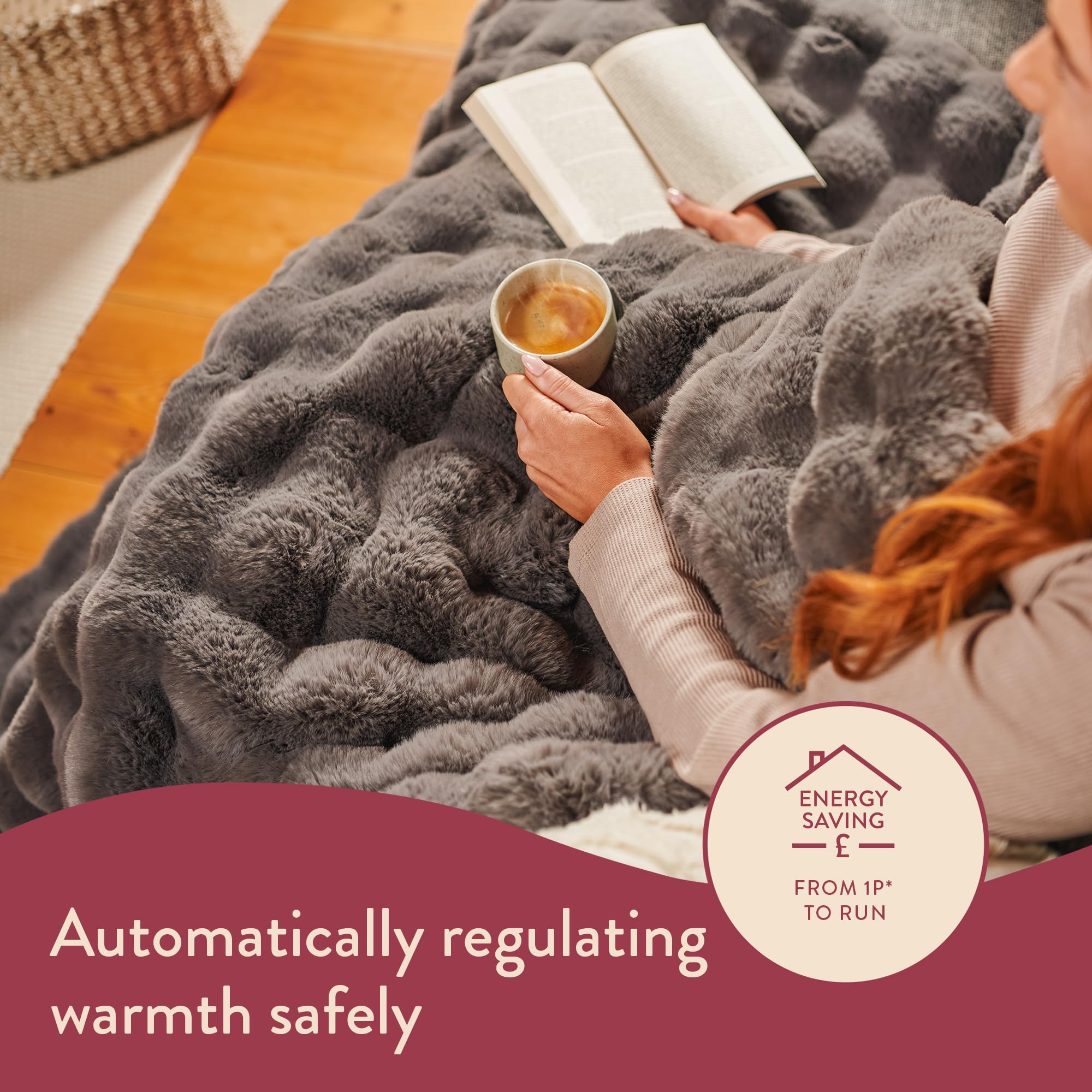 Dreamland Hygge Days Electric Blanket – Heated throw - Zebra, Luxury Faux Fur, 5-minute Fast heat up, 6 temperature settings, 1/3/9-hour auto timer, Electric throw, Machine Washable, 160x120cm