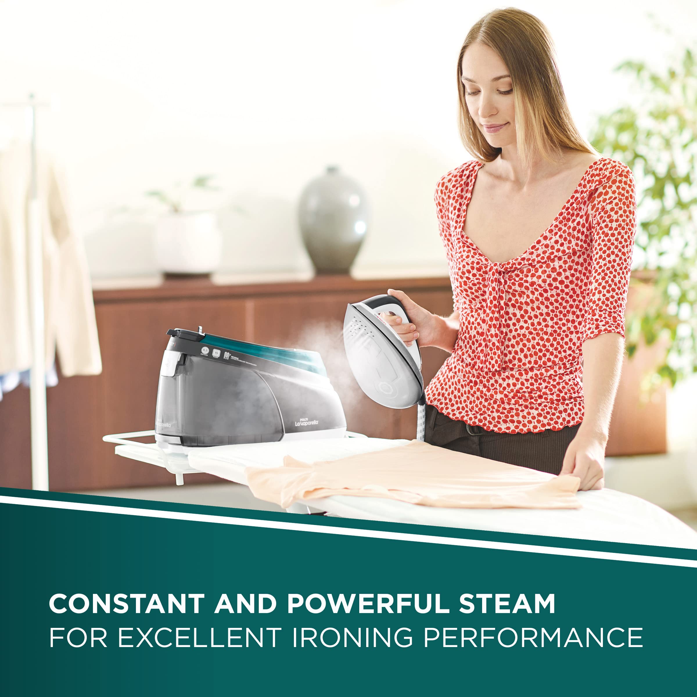 Polti La Vaporella XT90C Steam Generator Iron with Boiler, 7 Bar, 1.4 L Tank, Eco Function, Steam Pulse 450g