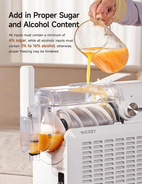 HiCOZY F1 Slushie Machine, Professional Frozen Drink Maker, Slushy Machine for Home, No Ice Needed, Self-Cleaning, 5 Presets for Milkshakes, Cocktail, Frappes, and More