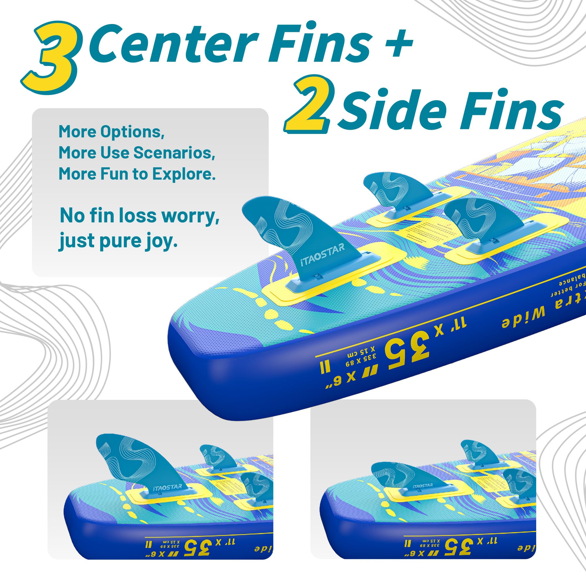 iTAOSTAR Journey 11'6" / 11'×34" / 11'×35" Extra Wide Paddle Board, One-Stop Premium SUP Board Accessories, Tailored Fins, Stable Inflatable Stand Up Paddle Boards for Youth/Adults of All Skill Levels