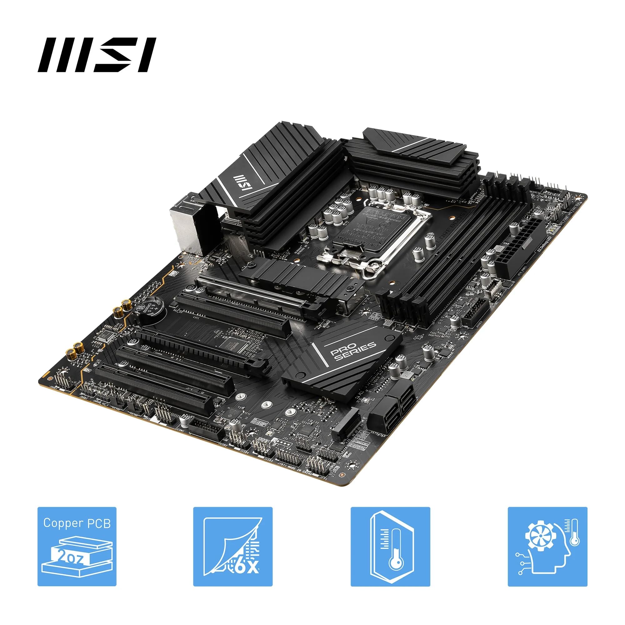 MSI B760 GAMING PLUS WIFI DDR4 Motherboard, ATX - Supports Intel 14th, 13th & 12th Gen Core Processors, LGA 1700 - DDR4 Memory Boost 5333+MHz/OC, 1x PCIe 4.0 x16, 2 x M.2 Gen4, 2.5G LAN, Wi-Fi 6E