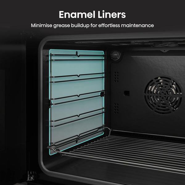 Hisense HDUKC60B 60cm Electric Cooker with Ceramic Hob-Black, A Rated Double Oven 50L/80L [Energy Class A]