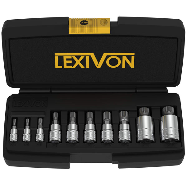 LEXIVON Master HEX Bit Socket Set, Premium S2 Alloy Steel | Complete 32-Piece, SAE and Metric Set | Enhanced Storage Case (LX-144)