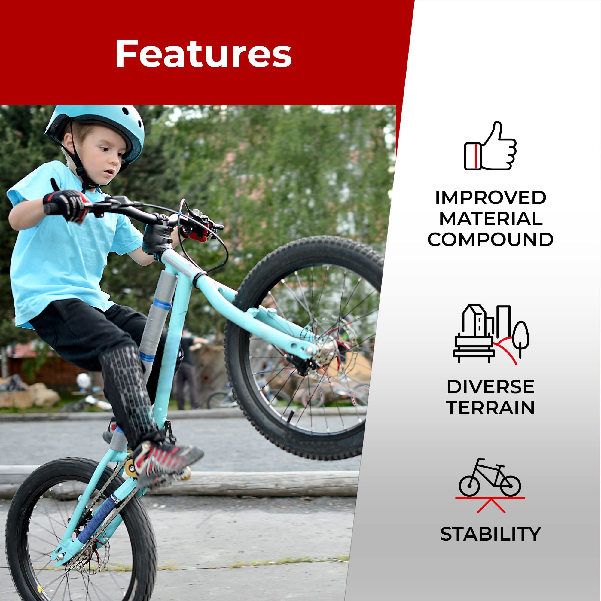 Fincci Bmx Bike Tyres 20 x 1.75 Inch - Set Foldable Tyres 20" with 2x 20-Inch Schrader Inner Tubes, Tires 47-406 for Kids, Teenagers and Adults - Pack