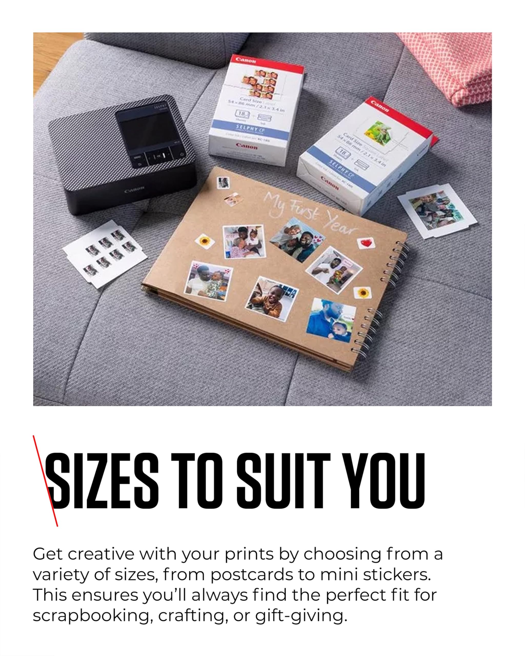 Canon SELPHY CP1500 Compact Photo Printer – Wireless Printing, Long-Lasting Prints, USB-C & SD Card Connectivity – Ideal for Scrapbooks & Photo Albums, White GB