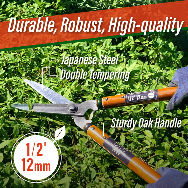 SUIZAN Hedge Shears 540mm - Professional Japanese Garden Clippers for Precise Trimming Gardening Tools