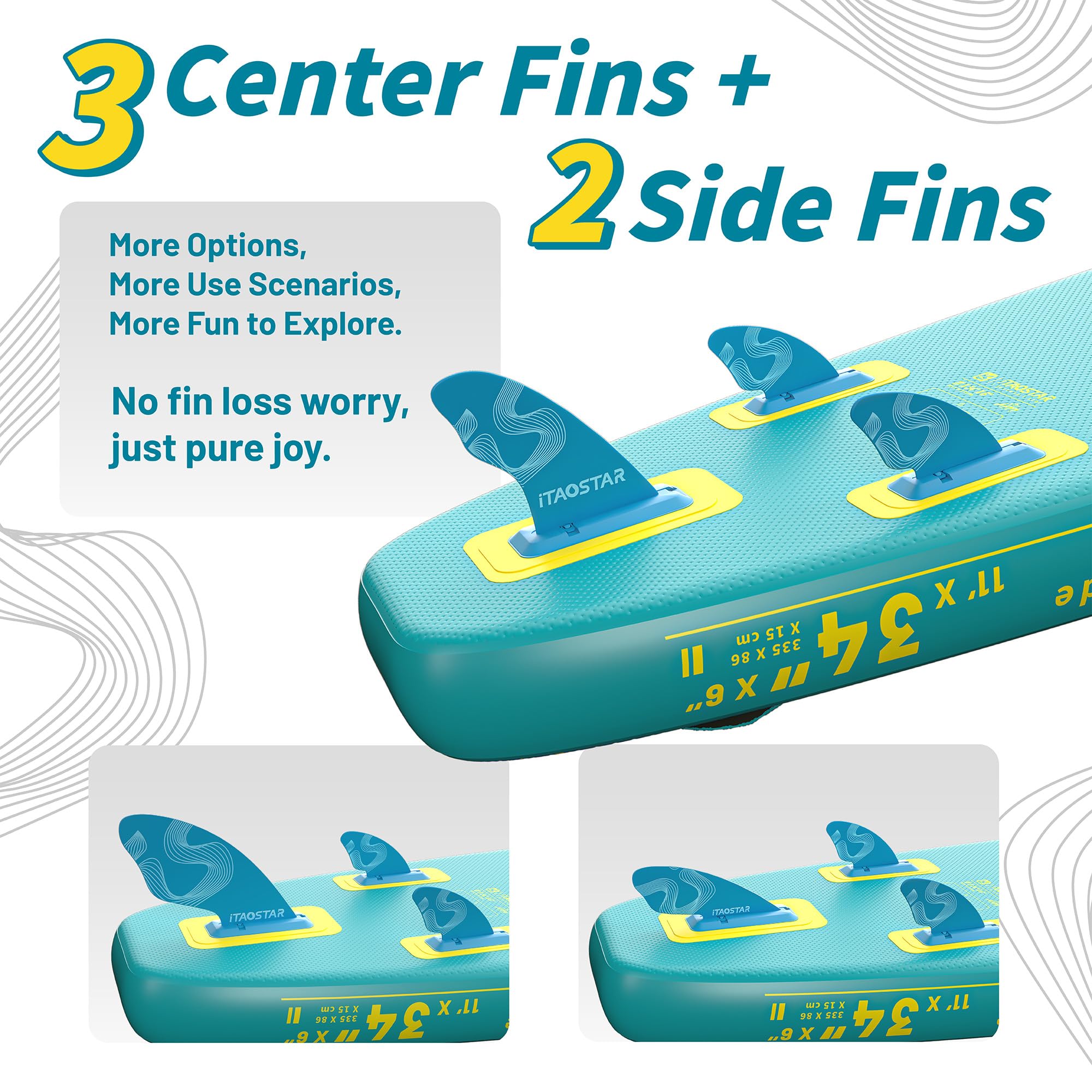 iTAOSTAR Journey 11'6" / 11'×34" / 11'×35" Extra Wide Paddle Board, One-Stop Premium SUP Board Accessories, Tailored Fins, Stable Inflatable Stand Up Paddle Boards for Youth/Adults of All Skill Levels