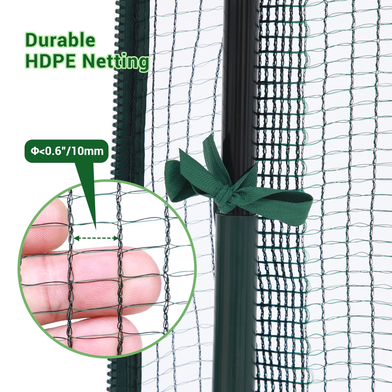Fruit Cage Plant Cages for Garden: Ohuhu 2x1.2x1.6 m Large Plants Protection Tent Cage with Zippered Door for Vegetable Flower Fruit, Greenhouse with