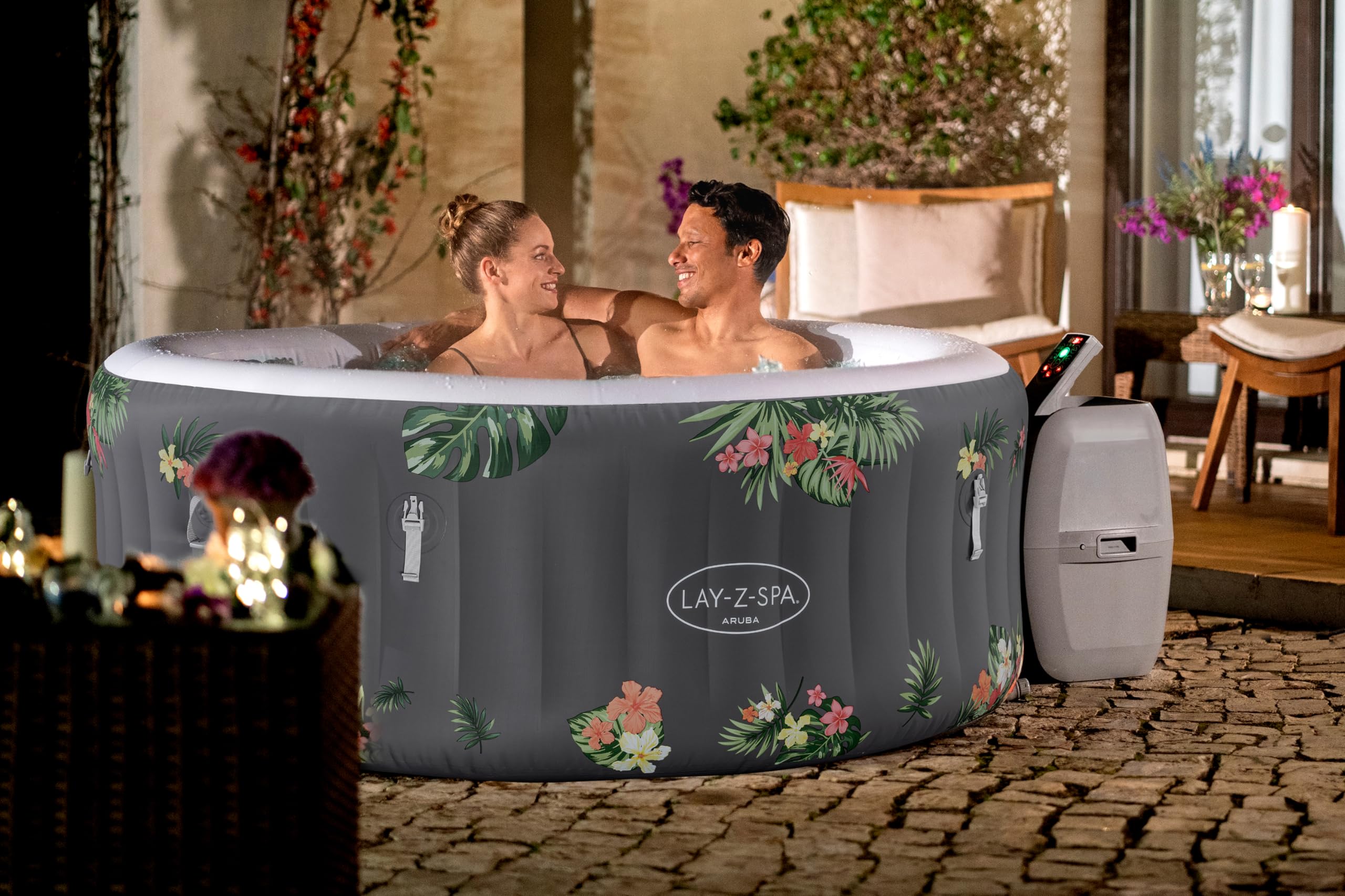 Lay-Z-Spa Boracay Smart Signature AirJetInflatable Hot Tub with App-Control 2-4 person