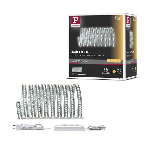 Function MaxLED 1000 Basicset 3m Warm White 40W 230/24V 75VA Silver