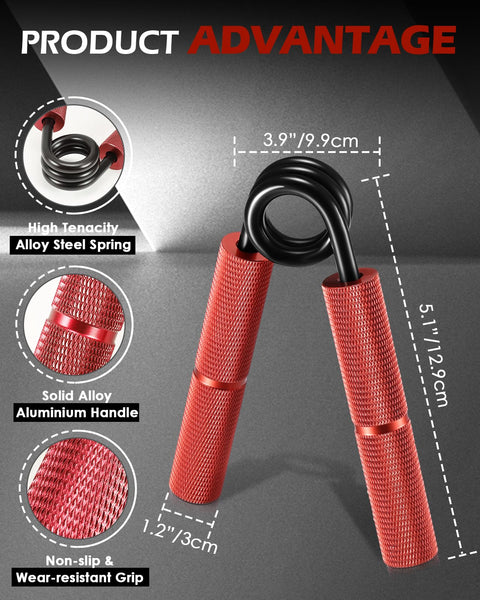 Hozzen Grip Strengthener Trainer Set - 6 Pack Metal Hand Grips Strengthener 100-350LBS, Heavy-Duty Wrist Forearm Strengthener with 6 Rolls of Grip