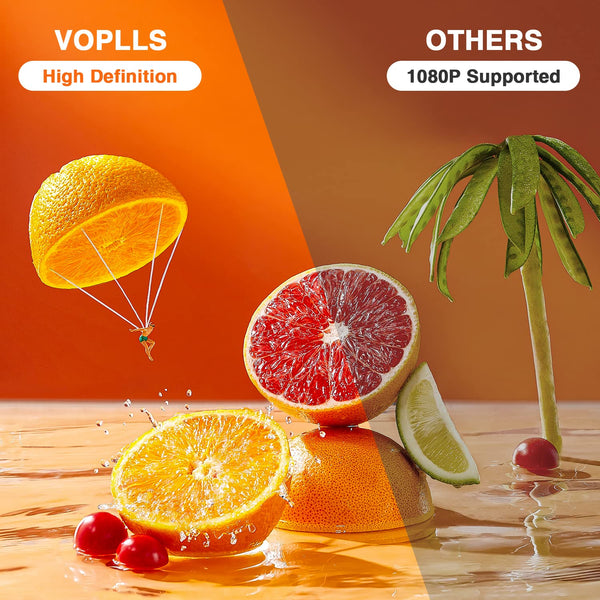 [Netflix Official & Auto Focus/Keystone] Smart Projector 4K Support, VOPLLS 25000L Native 1080P WiFi 6 Bluetooth Outdoor Projector, 50% Zoom Home Theater Movie Projectors for Bedroom/iOS/Android/PPT