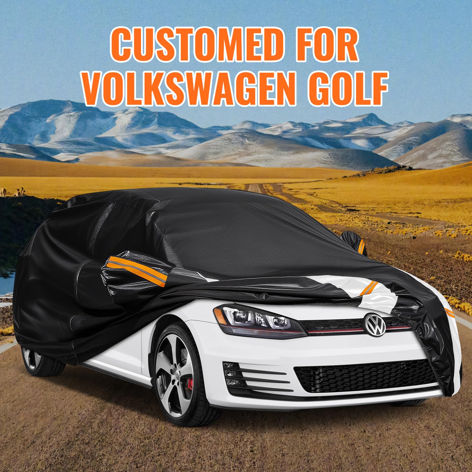 Car Cover Custom Fit for Mini Convertible F57(2016-2023), Car Covers for Outside Storage Waterproof Breathable, Full Cover Outdoor All Weather Protection Rain Sun Dust with Zip and Cotton(Black)