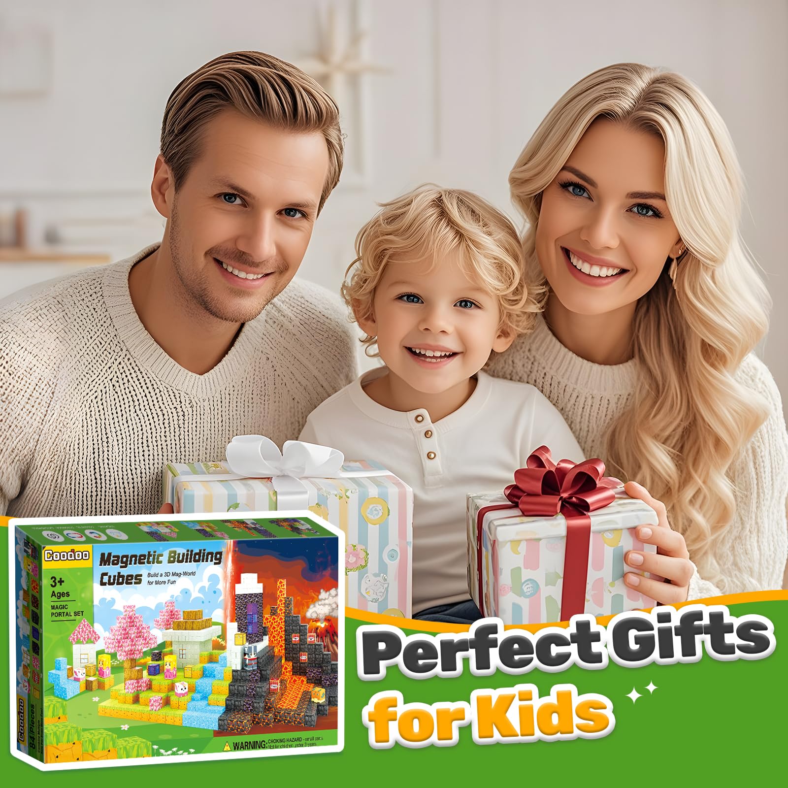 Magnetic Blocks - Build Mine Magnet World Magic Portal Set, Magnetic Tiles Building Blocks Toddler Toy STEM Sensory Outdoor Toys for 3+ Year Old Boys & Girls, Creative Kids Games Kids Toys