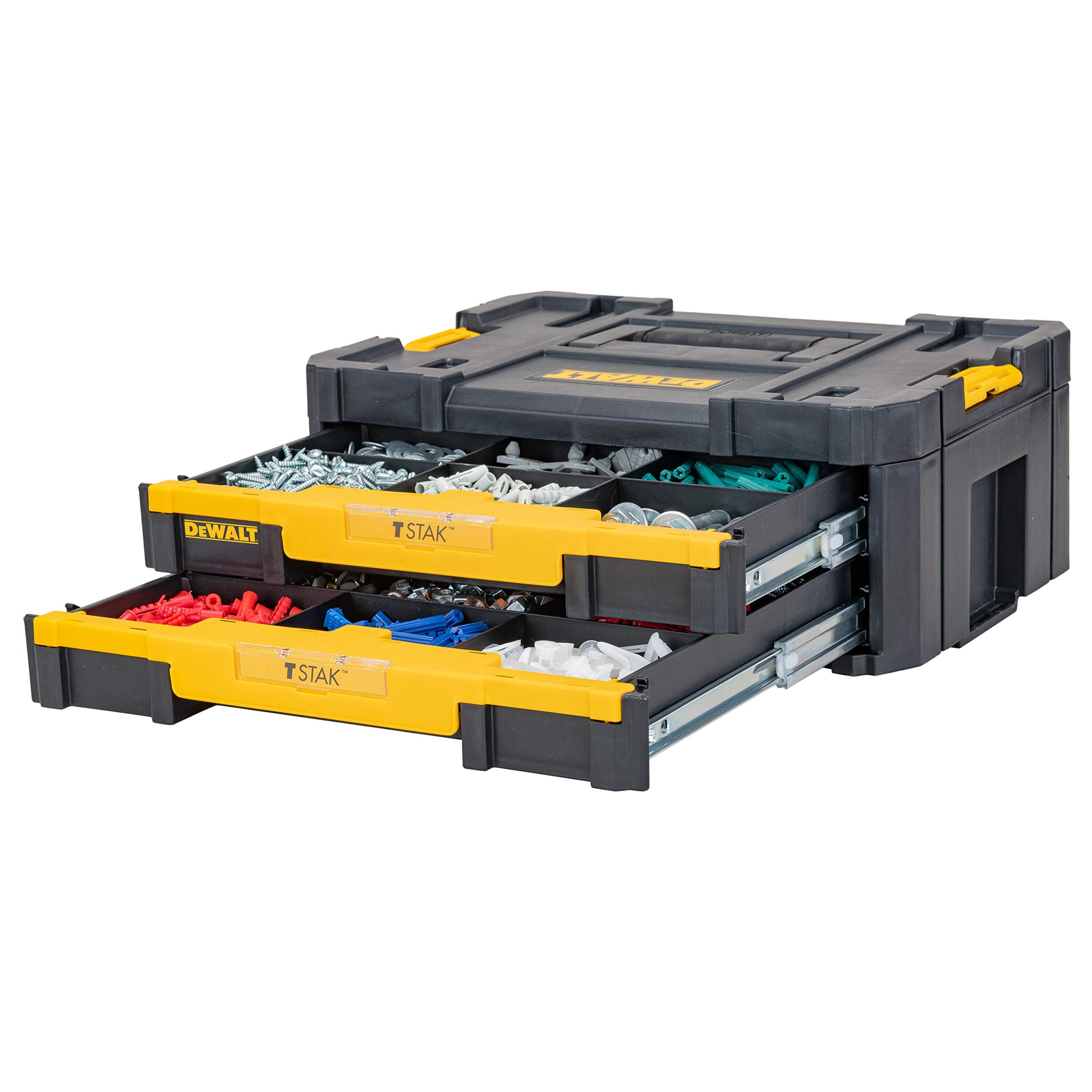 DeWalt DWST1-70706 T-Stak IV Tool Storage Box with 2-Shallow Drawers, Yellow/Black, 44 x 31.4 17.6 cm