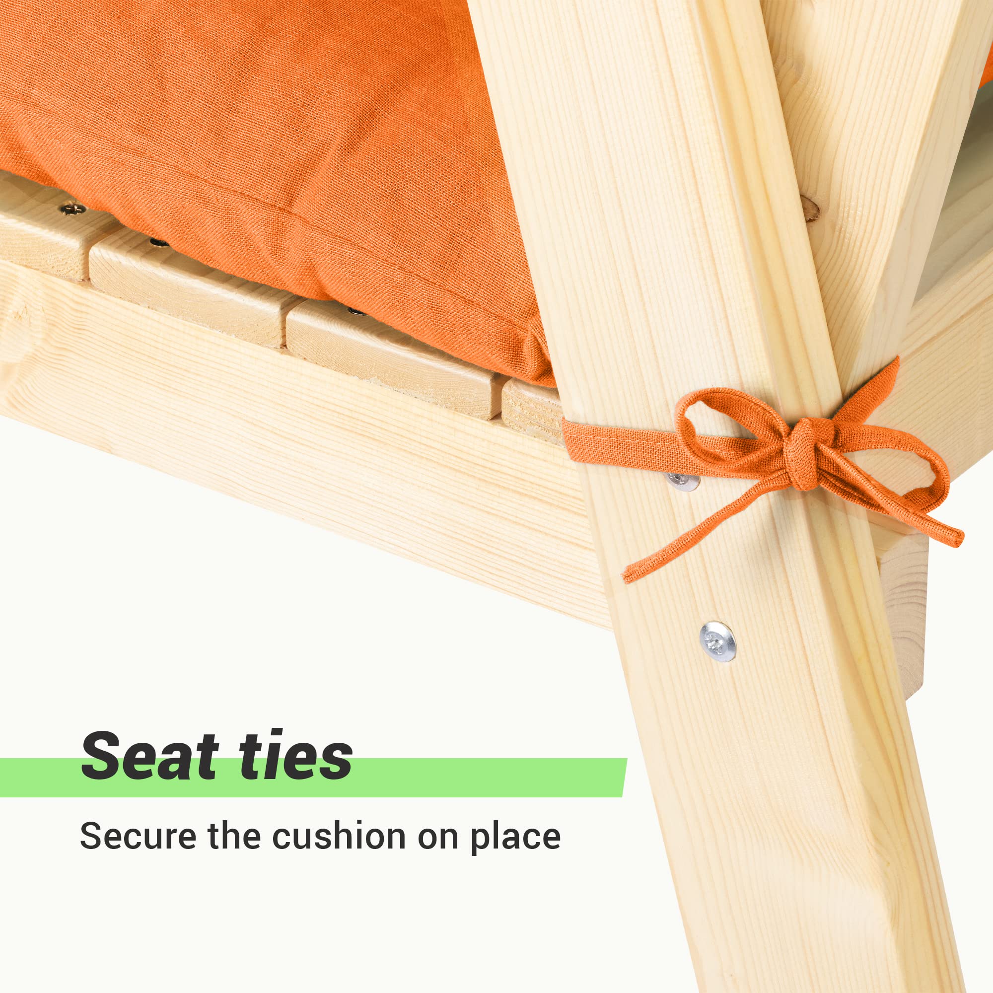 JEMIDI Bench Cushion Seat Pad - Long Padding with Ties For Indoor Benches, Bay Window, Pallet Furniture - Tufted Cotton with 4cm Polyester Filling