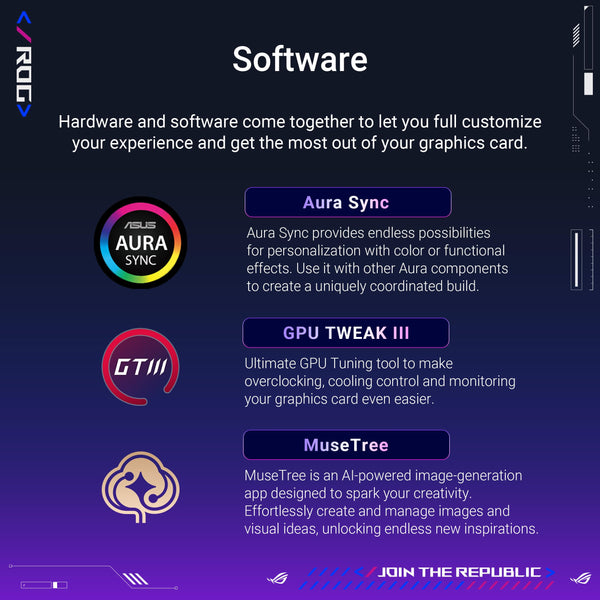 ROG Herculx Graphics Card Holder - Tool-free adjustable GPU support bracket, Spirit level, Solid zinc alloy, 72-128mm, Extensive compatibility, Aura Sync