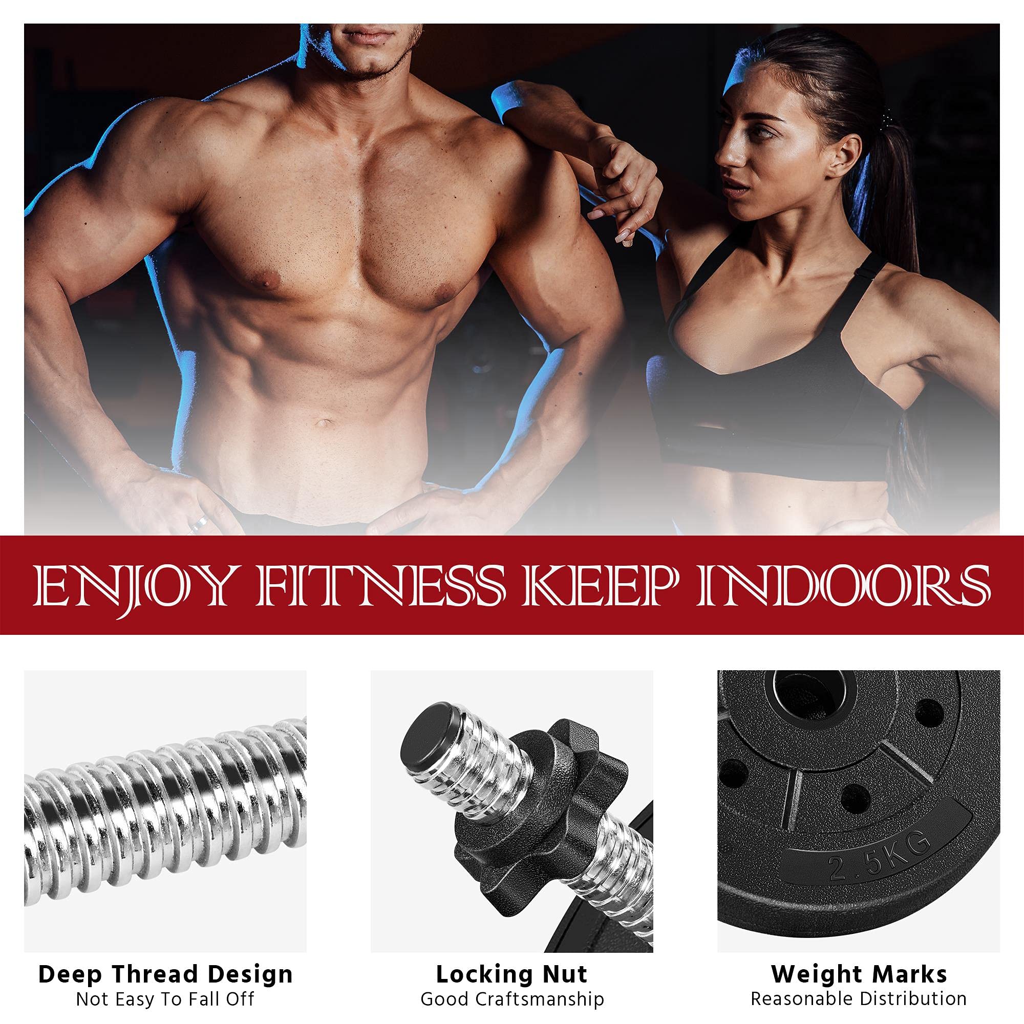 Yaheetech 30KG/25KG/20KG/15KG Adjustable Dumbbells Weight Lifting Training Set Dumbbells Set (sold as a pair) Home Gym Fitness for Men/Women