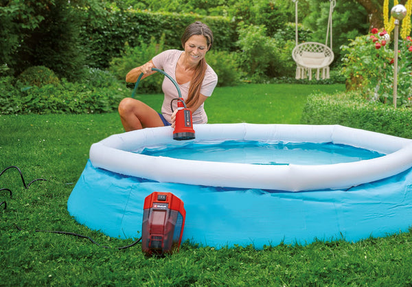 Einhell Power X-Change 18V Clean Water Pump | Submersible Pump For Emptying Pools And Hot Tubs, Flat Suction Up To 1 mm, 4500 l/h, 0.8 Bar | GE-SP 18