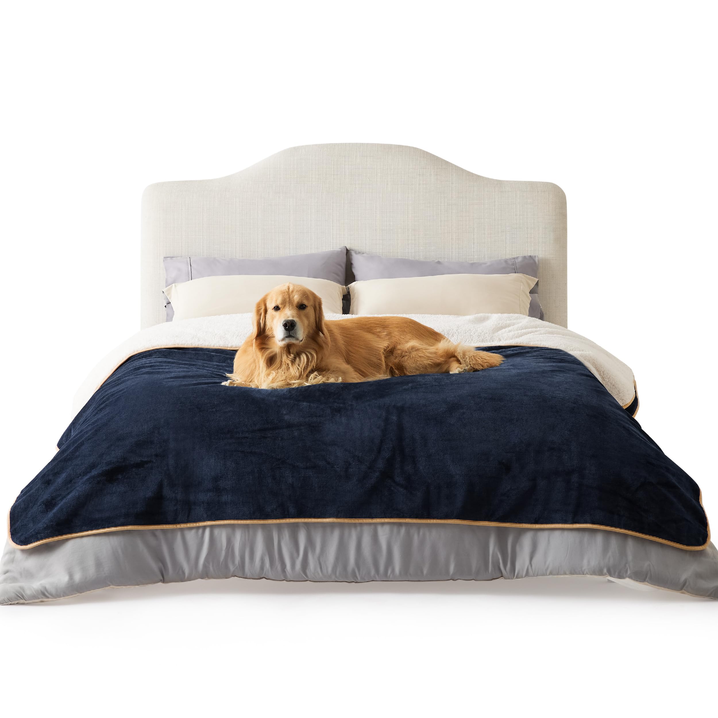 Lesure Waterproof Fleece Blanket Washable - 152x203cm Ultra Soft Grey Dog Blanket Over Sofa Bed Garden, Twin/Double Throw with Soft Plush, Fit All Season