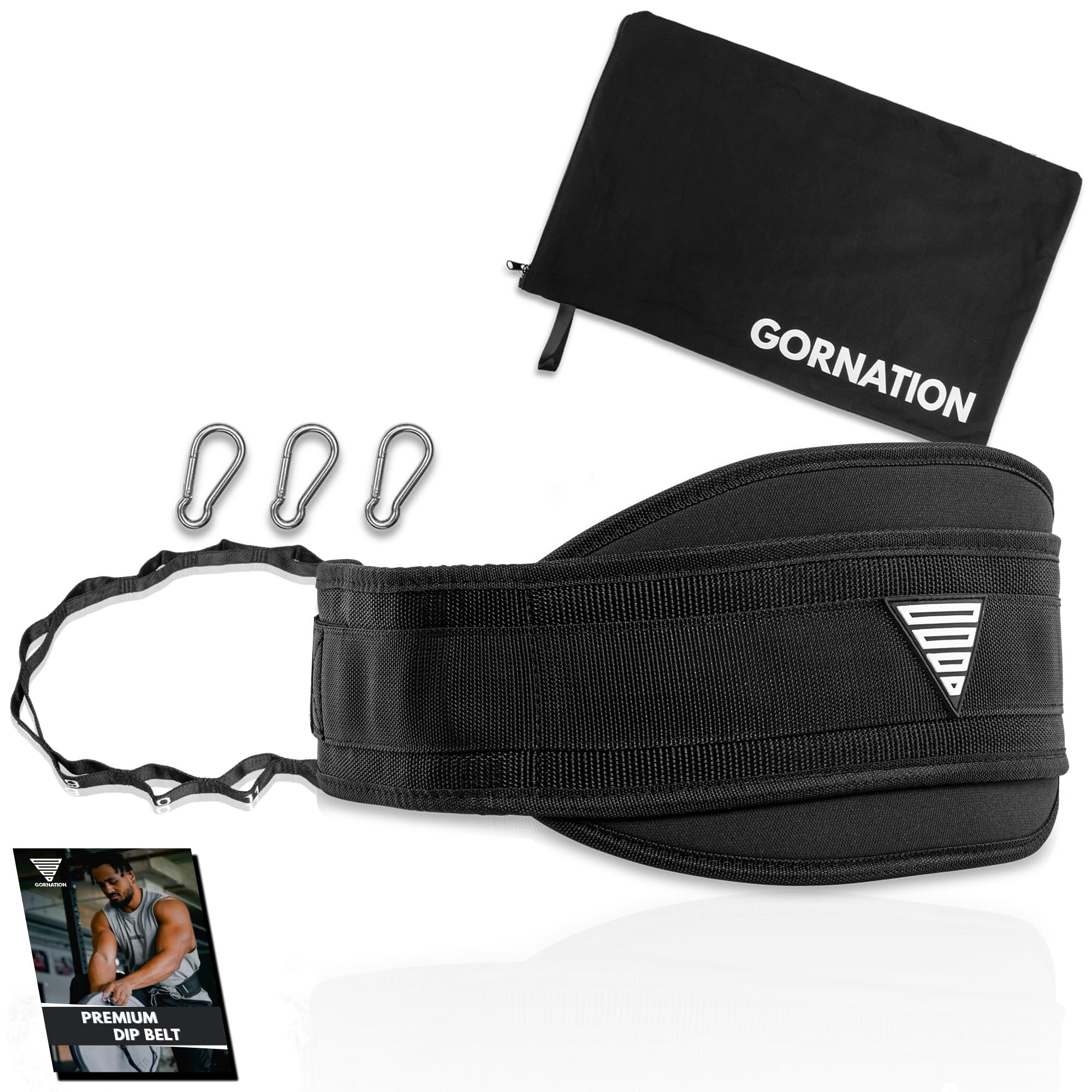 GORNATION Weight Lifting Belt, Dip Belt with Stainless Steel Chain/Rope for Calisthenics, Bodybuilding & Fitness, Gym Belt, Adjustable Weight Belt