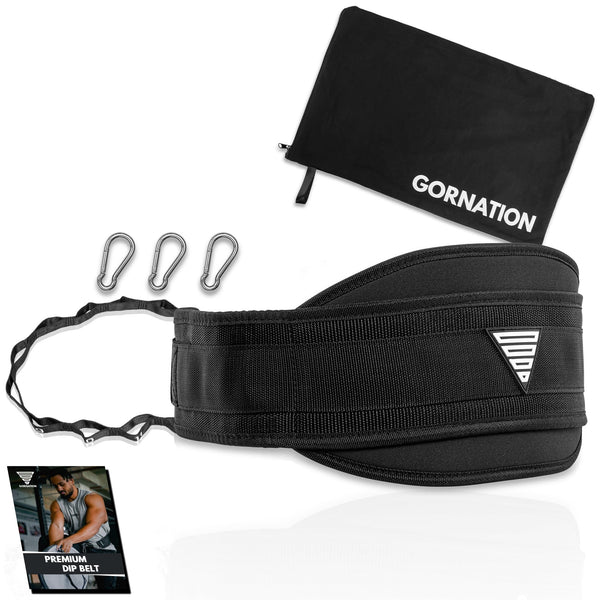 GORNATION Weight Lifting Belt, Dip Belt with Stainless Steel Chain/Rope for Calisthenics, Bodybuilding & Fitness, Gym Belt, Adjustable Weight Belt