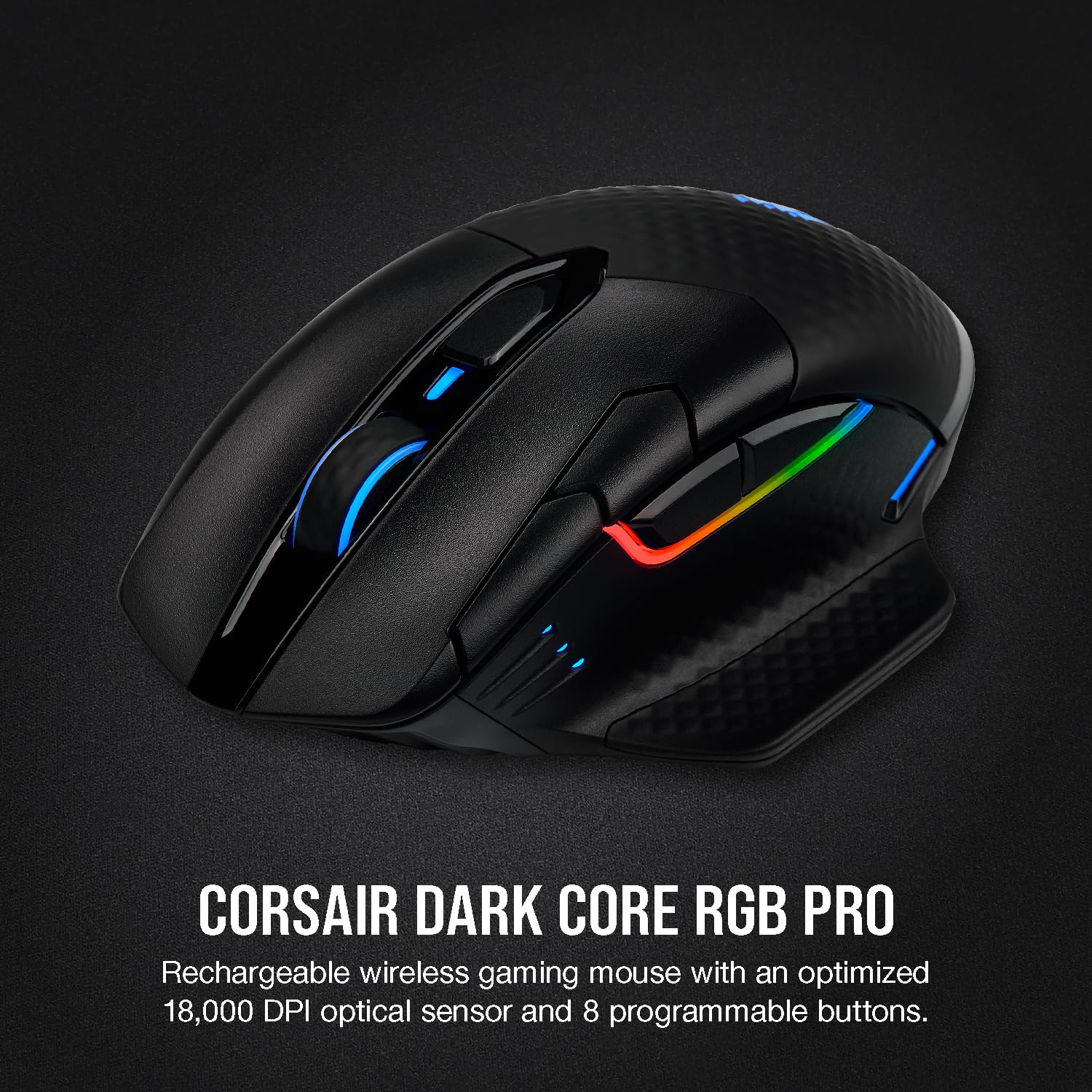 CORSAIR DARKSTAR RGB WIRELESS MMO Gaming Mouse – 26,000 DPI – 15 Programmable Buttons – Up to 80hrs Battery – iCUE Compatible – PC, PS5, PS4, Xbox – Black