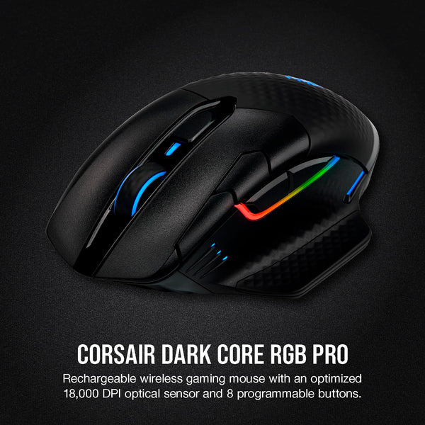 CORSAIR DARKSTAR RGB WIRELESS MMO Gaming Mouse – 26,000 DPI – 15 Programmable Buttons – Up to 80hrs Battery – iCUE Compatible – PC, PS5, PS4, Xbox – Black