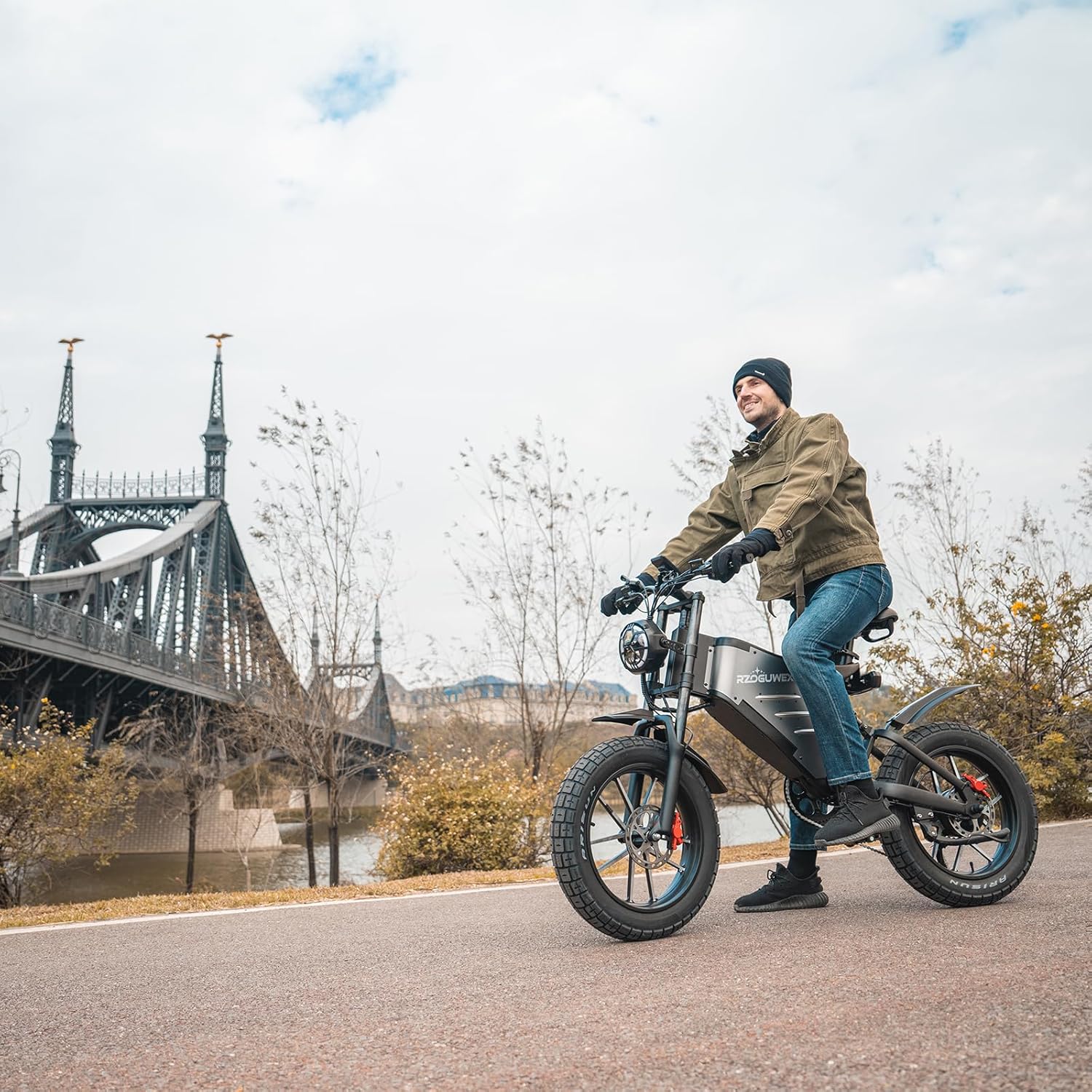 RZOGUWEX Electric Bicycle，20 Inch Off-Road EBIKE for Adults with 48V 25AH Detachable Lithium Ion Battery, Dual Hydraulic Disc Brake with Forged Mags Wheel