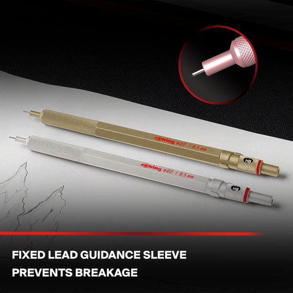 rOtring 600 3-in-1 Multicolour Pen and Mechanical Pencil | Black & Red Ballpoint Pen Tips | 1 Mechanical Pencil Tip (0.5mm) | Silver Barrel