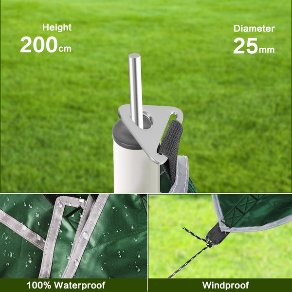 GEEDIAR Hammock Rain Fly Tent Tarp 300 x 300cm - PU3000MM-Anti-UV, Lightweight Waterproof Camping Shelter for Outdoor, Travel, Sunshade, Rain, Hammock - Poles Not Included (Dark Green)