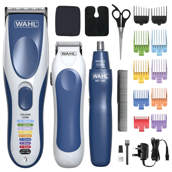 Wahl Colour Pro Cordless Combi Haircutting Kit, Hair Clipper & Trimmer for Full Haircuts, Rechargeable, Long Life Hair Clipper & Battery Powered Trimmer, Colour Coded for Easy Clipping, Full Haircuts