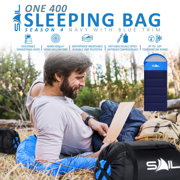 SAIL Sleeping Bag 3-4 Season Waterproof Indoor & Outdoor Use 1.3KG/2KG for Kids & Adults for Hiking, Backpacking and Camping