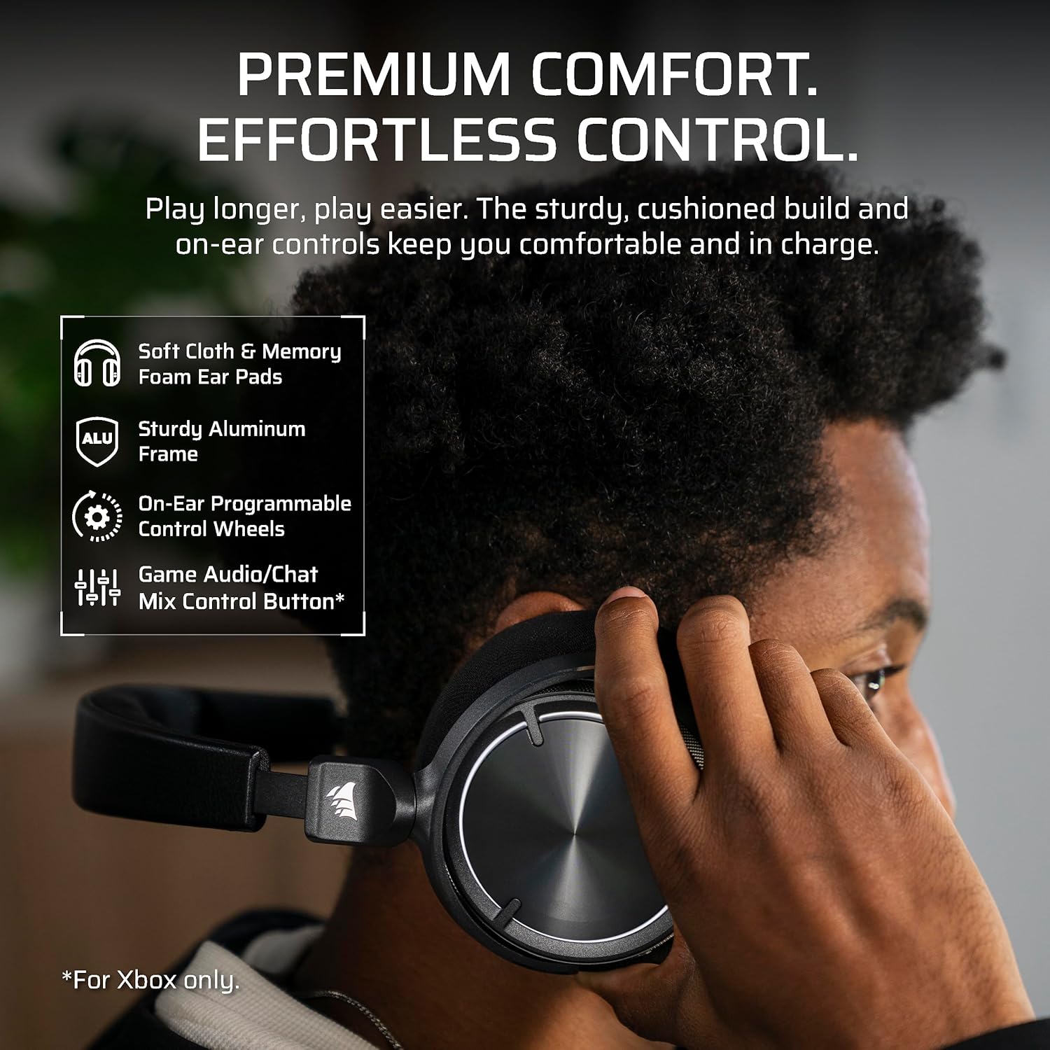 Corsair VIRTUOSO MAX WIRELESS Officially Licensed Xbox Series X|S Gaming Headset – Dolby Atmos, Active Noise Cancelling, 2.4GHz Wireless & Bluetooth, Game/Chat Audio Controls, PC, PS5/PS4 – Carbon