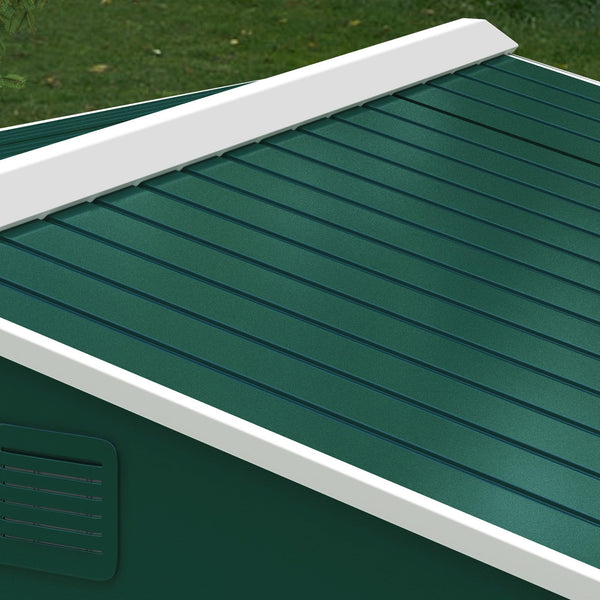 Outsunny 7.7 x 5.7ft Metal Garden Shed with Ventilation Slots and Sliding Doors, Galvanised Outdoor Tool Storage House, Grey